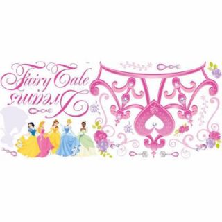 RoomMates 5 in. x 19 in. Disney Princess Crown Peel and Stick Giant Wall Decal (18 Piece) RMK1580GM
