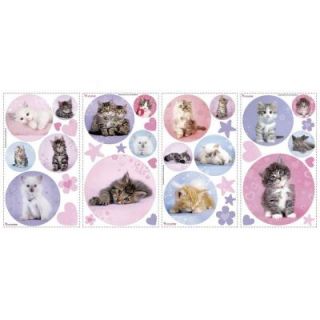 RoomMates 5 in. x 11.5 in. Kitty Dots Peel and Stick Wall Decal RMK1614SCS