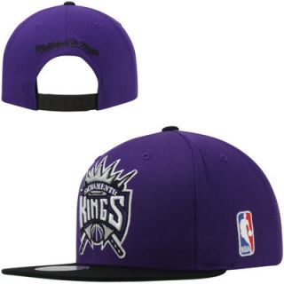 Mitchell & Ness Sacramento Kings XL Logo 2 Toned Snapback Hat   Purple/Black