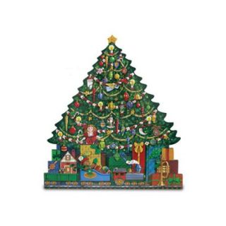 20" Decorated Christmas Tree and Train Wooden Holiday Religious Advent Calendar