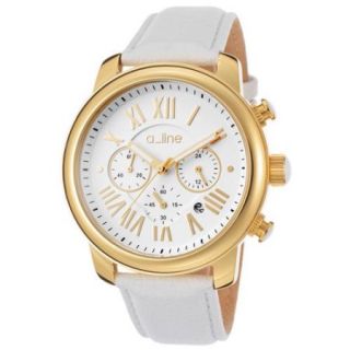 a_line Amor Chronograph White Genuine leather & Gold tone Dial