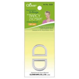 Nancy Zieman's Bag Hardware D Rings 3/4" 2/Pkg Glossy Nickel