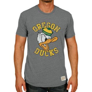 Oregon Ducks Original Retro Brand Vintage Angry Donald Tri Blend T Shirt   Heather Grey