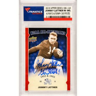 Johnny Lattner Notre Dame Fighting Irish  Authentic Autographed 2013 Upper Deck NCAA All American #AA LA Card with Go Irish Inscription