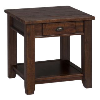 Jofran 731 3 1 Drawer and 1 Shelf End Table in Urban Lodge Brown