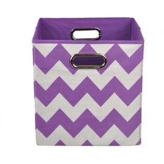 Modern Littles Color Pop Folding Storage Bin, Purple Chevron