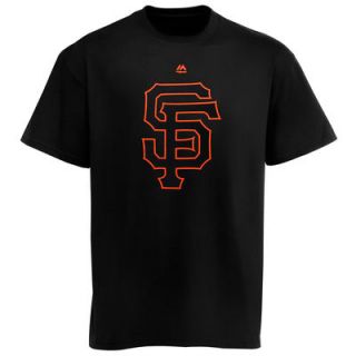 Majestic San Francisco Giants Black On Black T Shirt   Black