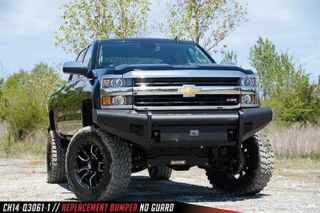 Fab Fours   Elite Replacement Bumper No Guard in Bare Steel   Fits 2015 to 2016 Chevy HD 2500   3500