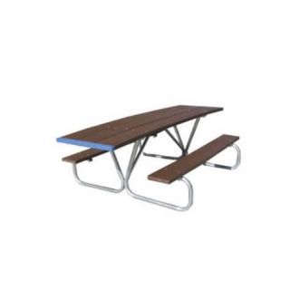 Eagle One C355H Wheelchair Accessible Picnic Table with Recycled Plastic Top and Steel Frame