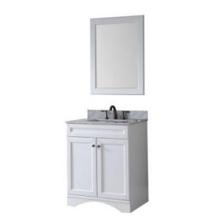Virtu USA Talisa 30 in. Vanity in Antique White with Marble Vanity Top in Italian Carrara White DISCONTINUED ES 25030 WMSQ WH