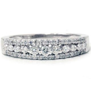 1/4ct Diamond Anniversary Wedding Ring 10K White Gold Womens Pave Wedding Band