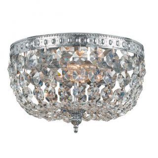 Crystorama 710 CH GT Richmond 2 Light Flush Mount in Polished Chrome with Golden Teak Crystal