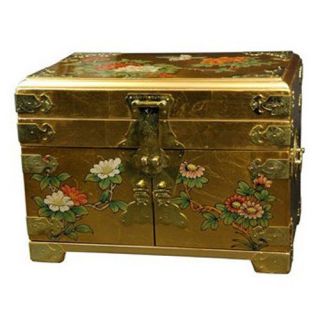 Oriental Furniture Daisi Jewelry Box   Gold   Jewelry Boxes