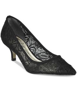 Adrianna Papell Lois Lace Pointed Toe Kitten Heel Pumps   Pumps