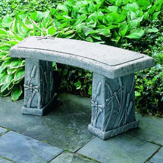 Traditional Straight Cast Stone Garden Bench by Campania International