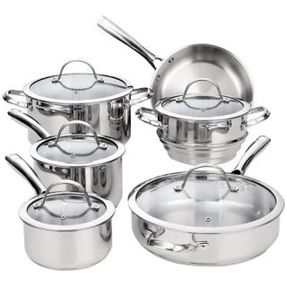 Cooks Standard 11 Piece Classic Stainless Steel Cookware Set by Cooks