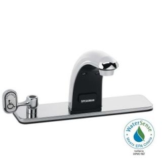 Speakman Sensorflo Battery Powered Touchless Lavatory Faucet w/8 in. Deck Plate & Manual Override in Polished Chrome DISCONTINUED S 8727
