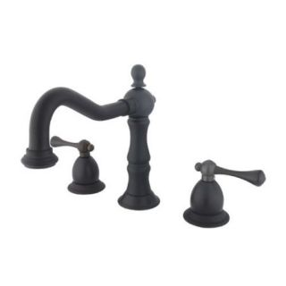 Kingston Brass Heritage Double Handle Widespread Bathroom Faucet with Brass Pop Up Drain
