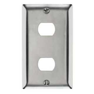 Legrand Pass & Seymour 1 Gang Horizontal Opening 2 Toggle Wall Plate   Stainless Steel SSK2