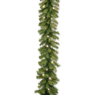 9 foot x 10 inch Norwood Fir Garland with 50 Concave Soft White LED Lights    National Tree Company