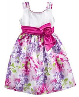 Bonnie Jean Kids Dress, Little Girls Floral Shantung Dress   Kids