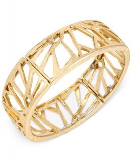 Kenneth Cole New York Gold Tone Geometric Cut Out Stretch Bracelet