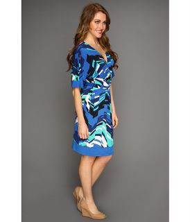 BCBGMAXAZRIA Kaitlin S/S Printed Matte Jersey Wrap Dress