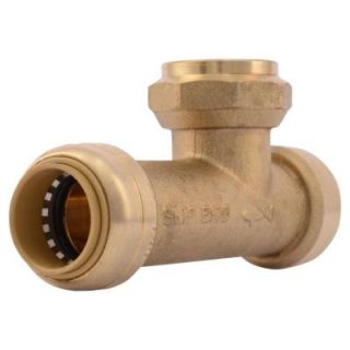SharkBite 3/4 in. Brass Push to Connect x Push to Connect x Female Pipe Thread Expansion Tank Tee U3486LFA
