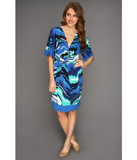 BCBGMAXAZRIA Kaitlin S/S Printed Matte Jersey Wrap Dress