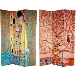 Canvas Double sided 6 foot The Kiss/ Tree of Life Room Divider (China)