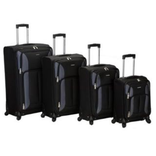 Rockland Polo Equipment 4 piece Luggage Set Black