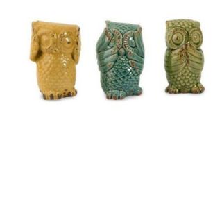 Home Decorators Collection Assorted Wise Owls Decorative Figurines in Multi (Set of 3) 1267400730