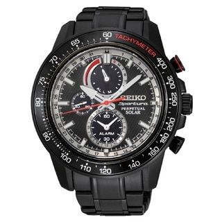 Seiko Spotrura Mens SSC373 Stainless Steel Perpetual Solar Alarm