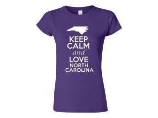 Junior Keep Calm and Love North Carolina T Shirt Tee