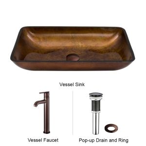 Vigo Industries VGT300 Universal Oil Rubbed Bronze  Faucet & Sink Bathroom Combos
