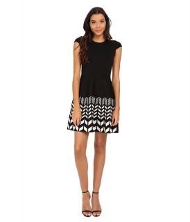 Jessica Simpson Cap Sleeve Sweater Dress with Printed Skirt