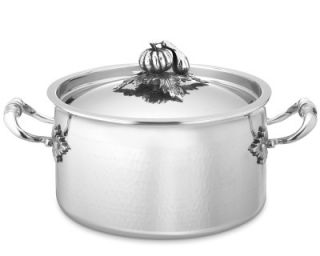 Ruffoni Opus Prima Hammered Stainless Steel Soup Pot with Lid, 3 1/2Qt.