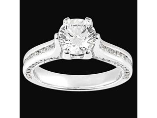 6 prong setting Round 2.26 carat diamonds engagement ring gold new
