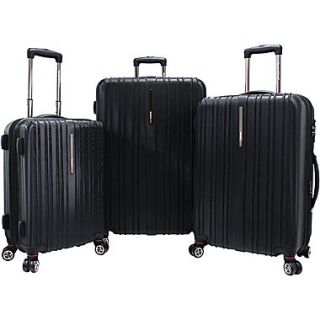 Travelers Choice TC5000 Tasmania 3 Piece Expandable Spinner Luggage Set, Black