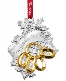 Waterford Silver 2015 Five Golden Rings Ornament   Holiday Lane   