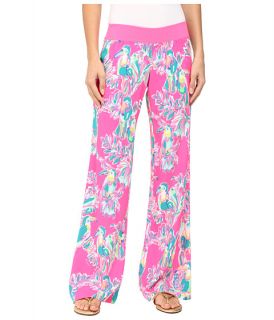 Lilly Pulitzer Seaside Beach Palazzo Pants Dragonfruit Toucan Can