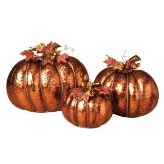 Gerson Metal Copper Finish Nested Pumpkins (Set of 3) 2000000