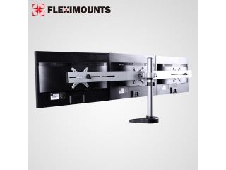 FLEXIMOUNTS M15 Triple LCD Monitor Stand Desk Mount for 10'' 27'' Samsung/Dell/Asus/Acer/HP/AOC LCD Computer Monitor (Triple Monitor Stand)