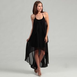 Hailey Adrianna Papell Womens Black Chiffon Dress  