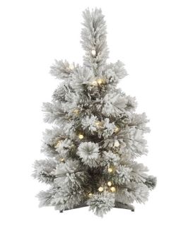 Aspen Flocked Pre Lit LED Table Top Christmas Tree   Christmas Trees