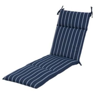 Hampton Bay Denim Stripe Outdoor Chaise Lounge Cushion 7407 01228000