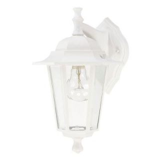 Westinghouse 1 Light Textured White on Cast Aluminum Exterior Wall Lantern with Clear Glass Panels 6784700