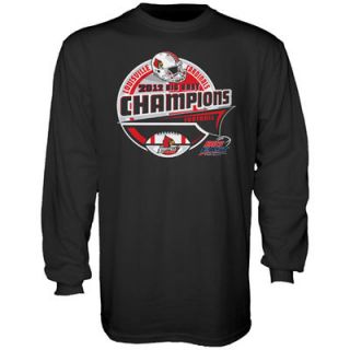 Louisville Cardinals 2012 Big East Football Champions Logo Long Sleeve T Shirt   Black