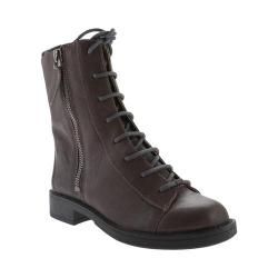 Womens Nine West Froyo Combat Boot Dark Grey Leather   17621651