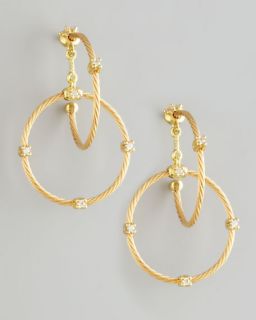 Paul Morelli 18k Yellow Gold Diamond Link Earrings, 28mm